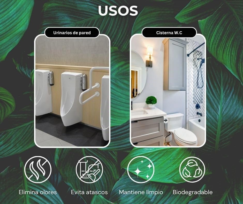 Pastillas limpiadoras biológicas para cisternas urinarios e inodoros I elimina malos olores I evita atascos cañerias I mantiene Limpio el wc, libre de sarro e incustraciones