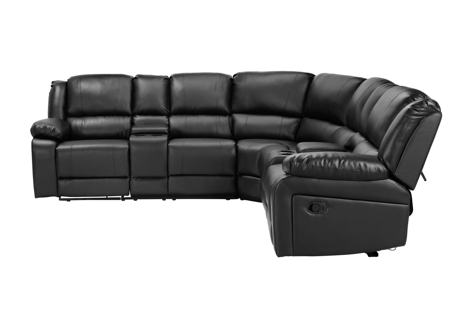 Buy Symmetrical Sectional Sofa PU Leather Corner Reclining Sofa with 2