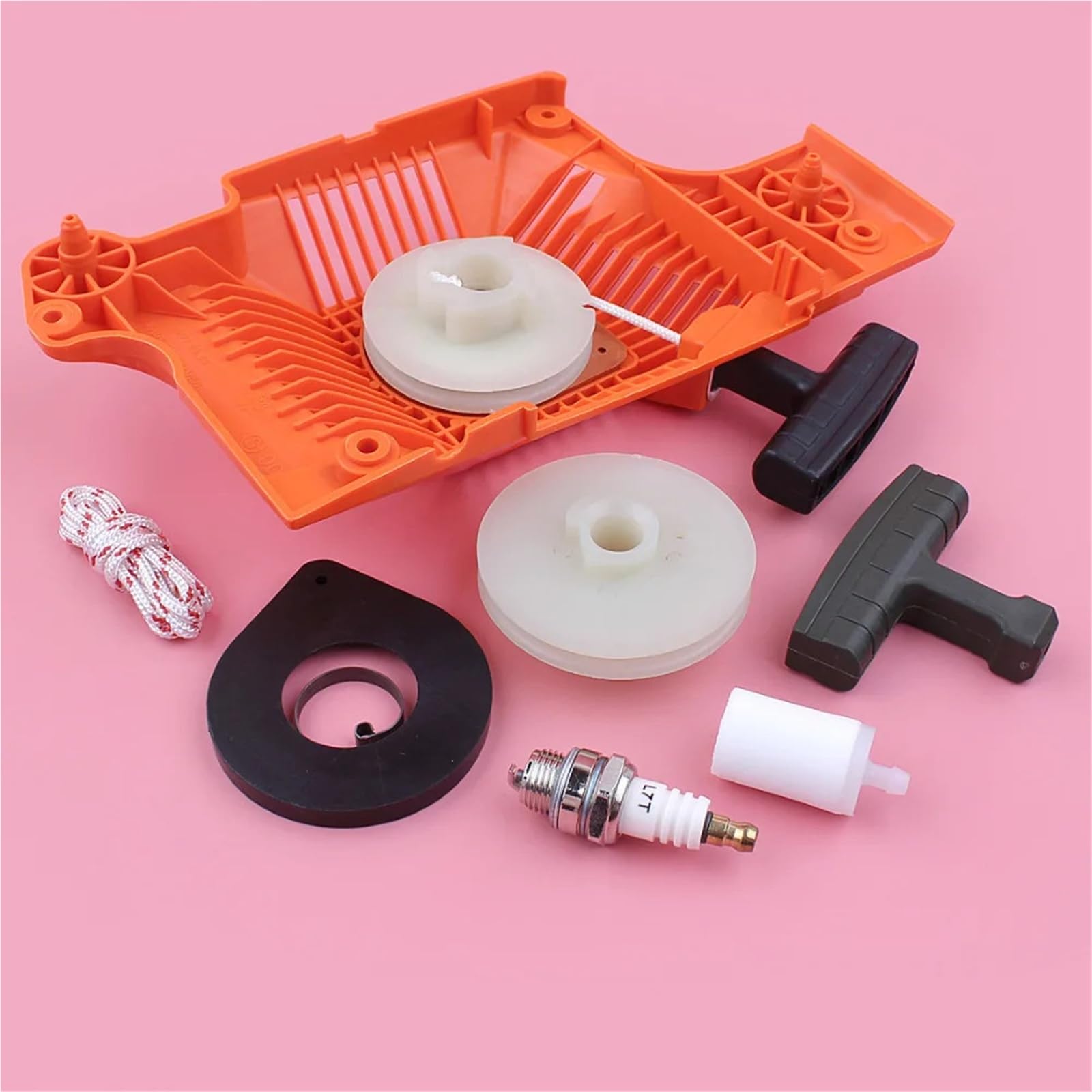 Kit de bujías filtro combustible con resorte agarre mango cuerda polea arranque retroceso for motosierra H/u/s/q/v/a/r/n/a 50 51 55