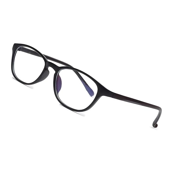 TAGGY Premium Frame With Blue Ray Cut Block Anti Glare Glasses Zero Power For Eye Protection From Computer Tablet Laptop Mobile Eyeglasses For Kids/Children Under 10 Year (42mm) c-9