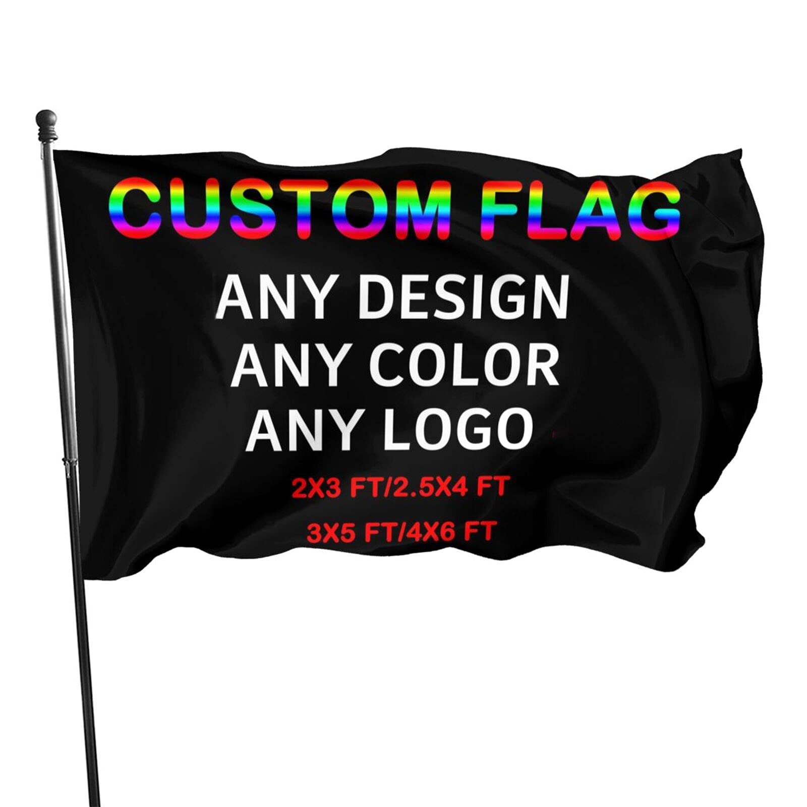 Personalised Flags 5ftx3ft/3ftx2ft/4ftx2.5ft/6ftx4ft Add Your Own Picture Text Custom Flag Banner for Garden Outdoors Décor,Camping Flag Yard Sign,2x3FT(60x90cm)