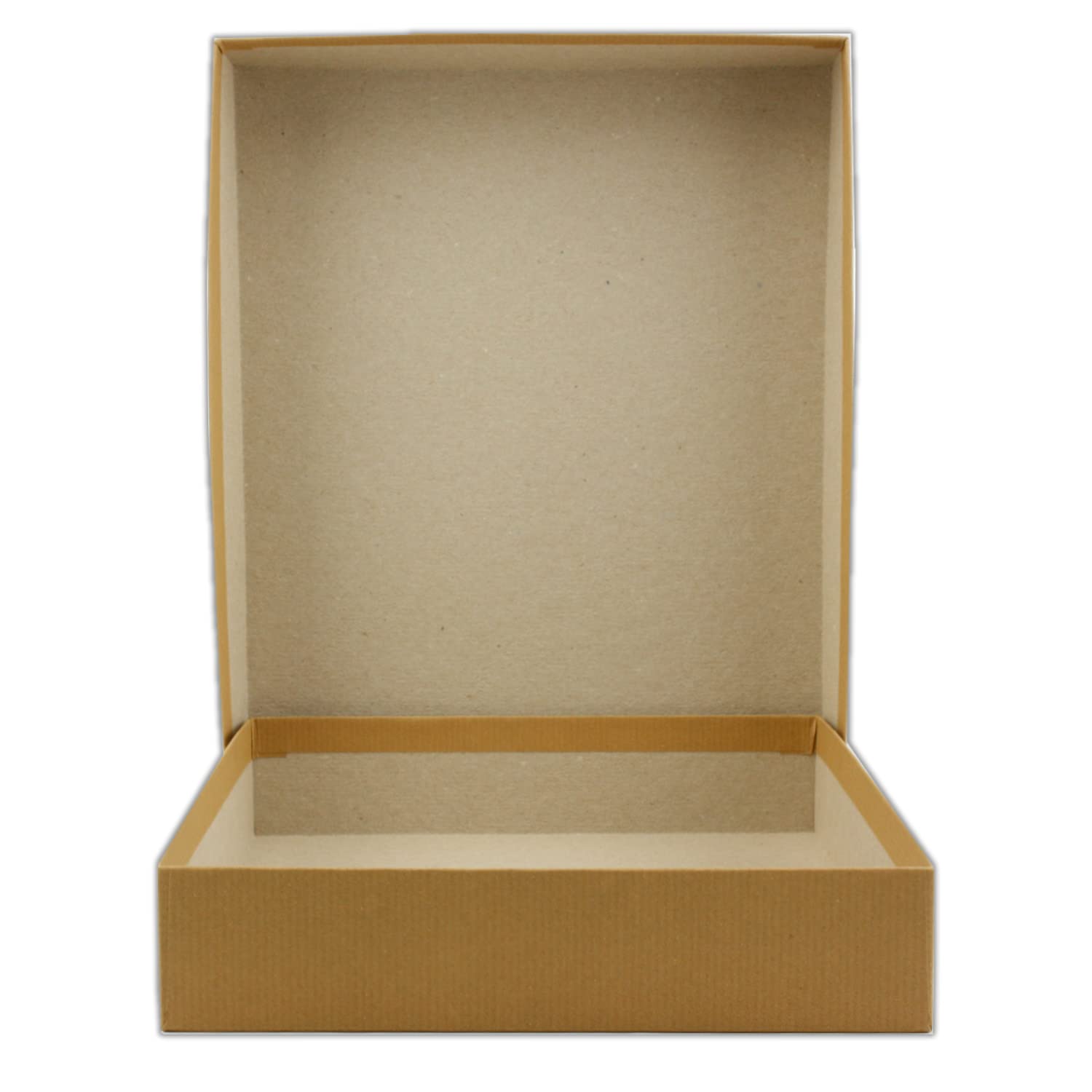 100x Geschenkschachtel mit Deckel - Braun (Kraftpapier) - Größe: B6 - Innen-Maße: 26 x 19 x 4 cm - Stülpbox aus Karton - Geschenkbox - Aufbewahrungsbox - Fotobox - Dekobox - Spieleschachtel