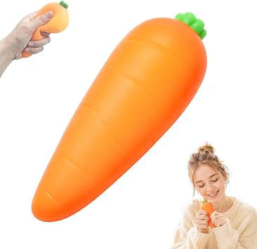 Carrot Squishy, Carrot Squishies Stress Ball, Slow Rising Sensory Squeeze Toy, Realistic Soft Cute Carrot Vegetable Fidget Toy for Anxiety Relief Party Favors Easter Basket Stuffers