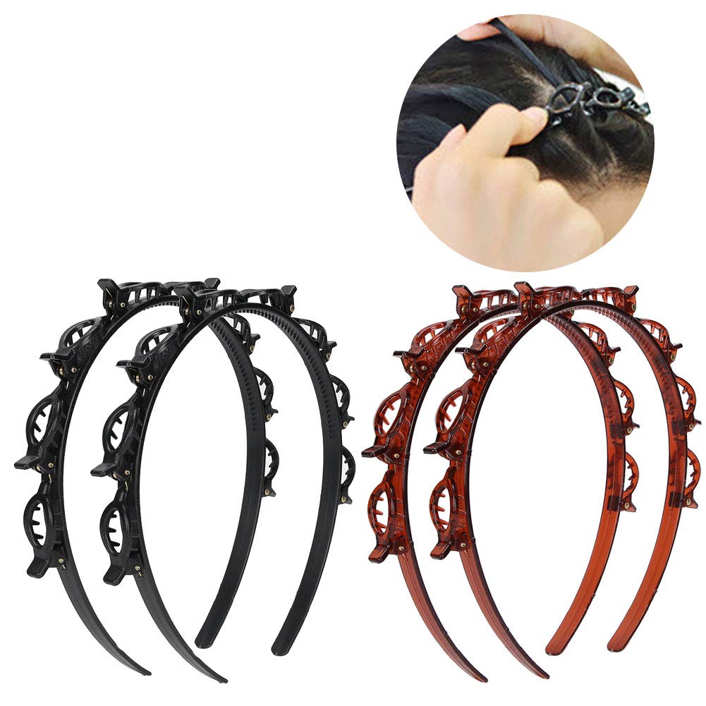 GUOYIHUA Cerchietto con mollette, 4 pezzi Cerchietti con Clip e 4 pezzi fermagli per capelli, Bangs Hairstyle Hairpin, frangia forcine per acconciatura capelli, per donne e ragazze