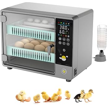 Aeroflexa Fully Automatic Incubator for 24 Eggs, with Automatic Egg Turner and Moisture Monitoring, Temperature Control, 5 Br