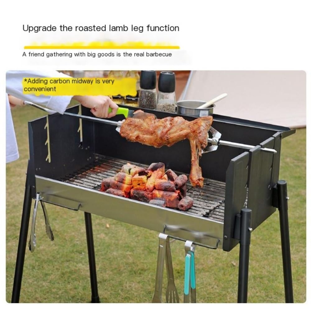 Griglia for Barbecue a Carbone Pieghevole Portatile, Resistente Cortile all'aperto e griglia da Campeggio