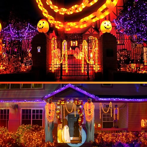 Joomer Naranjas Guirnalda de Luces Halloween Exterior Batería 3M 160 LED – Ansicht 2
