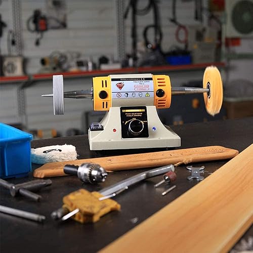 Miniatura 6 de Máquina pulidora de velocidad ajustable, pulidora de torno de banco multifunción, amoladora de banco, máquina pulidora utilizada para la fabricación