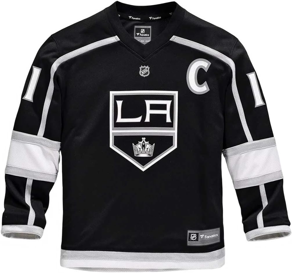 Fanatics Youth Anze Kopitar LA Los Angeles Kings Home Replica Jersey NHL Licensed Hockey Jersey Size L/XL Ages 12-18 Years Black