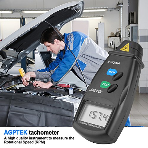 FITNATE 20713A Digital Tachometer RPM Meter, Non Contact Rotation Photo, 2.5~99,999 RPM Accuracy with Batteries Included, 4 Packs of Reflective Tape, Revision Instruction - Thumbnail 7