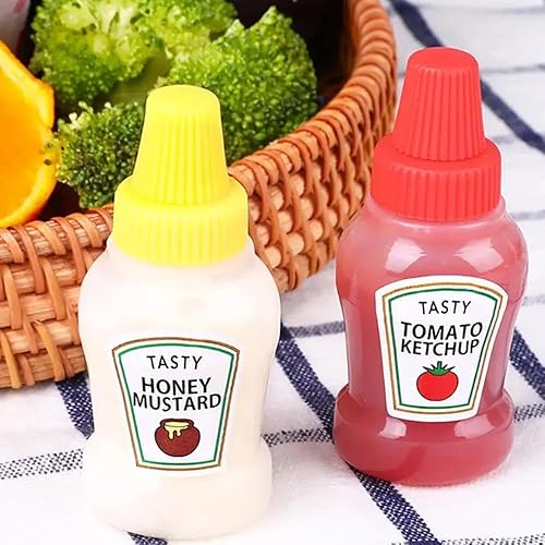 Miniatura 4 de Mini botella de salsa de tomate portátil, botellas exprimibles recargables para salsas, botellas de condimentos de plástico para lonchera, botellas
