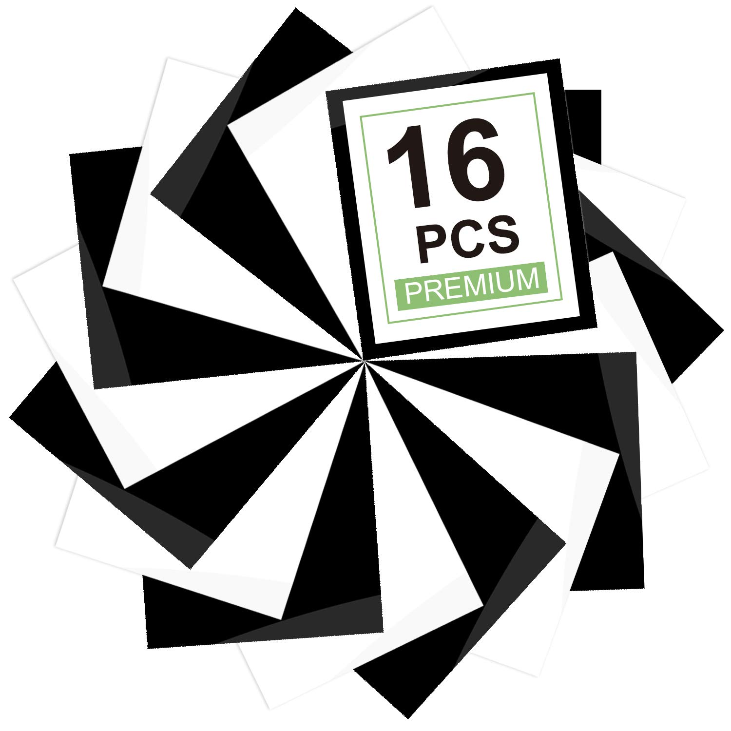 CAREGYHeat Transfer Vinyl HTV Iron on for T-Shirts 12 x 25.4 cm 16 Sheets (White and Black)