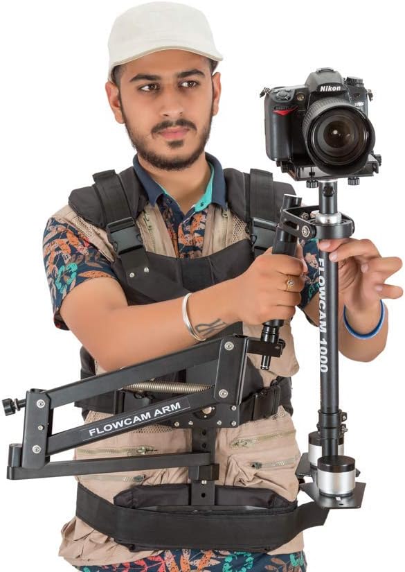 Flowcam 1000 Handheld Camera Stabilizer with Flowcam Arm Vest for Dslr Dv Cameras Upto 3.3 LBS