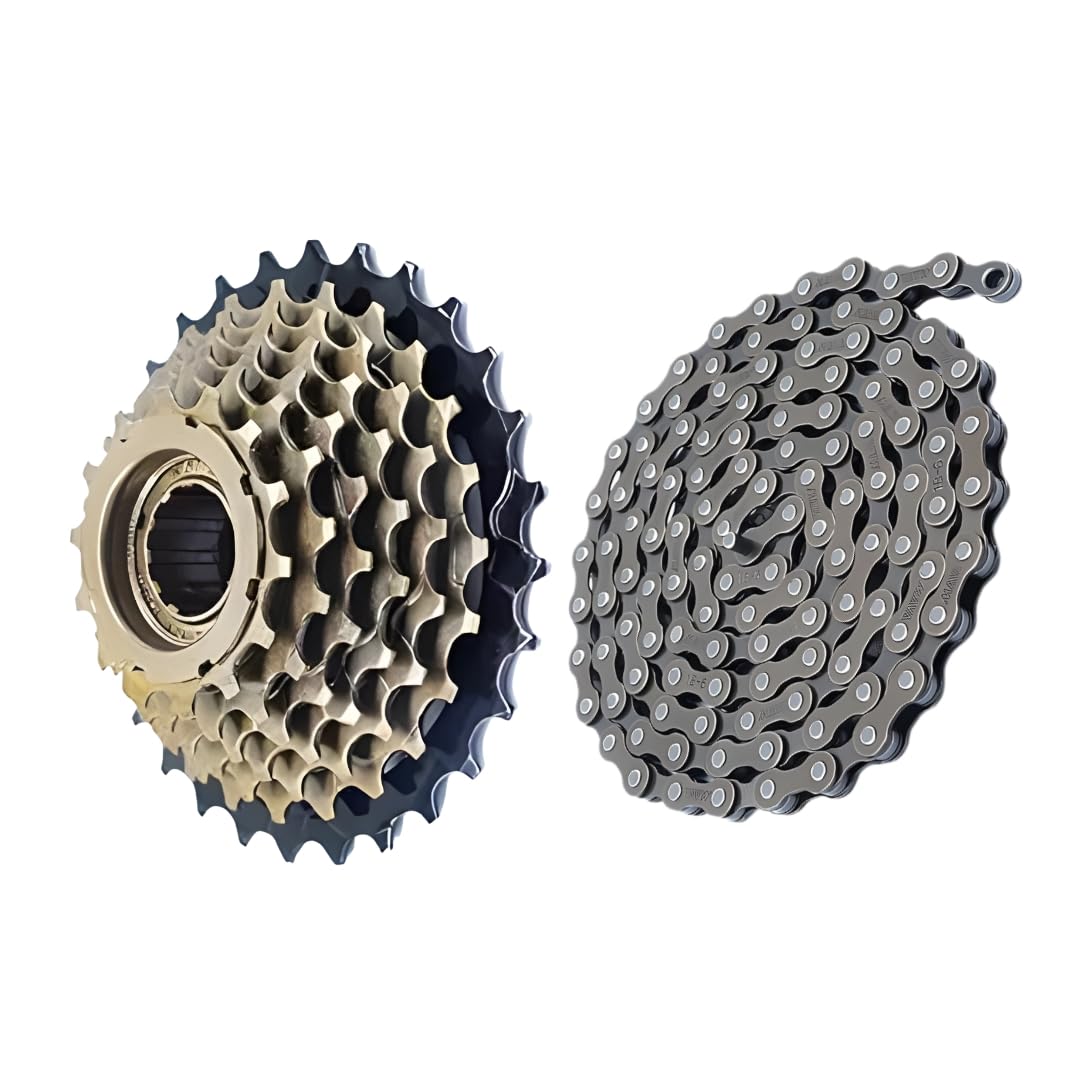 Bicycle 7 Speed Chain 116 Links Special Steel with 7 Speed Freewheel Cassette Combo | 14-28T Multi Gear Bicycle Combo-picture-17