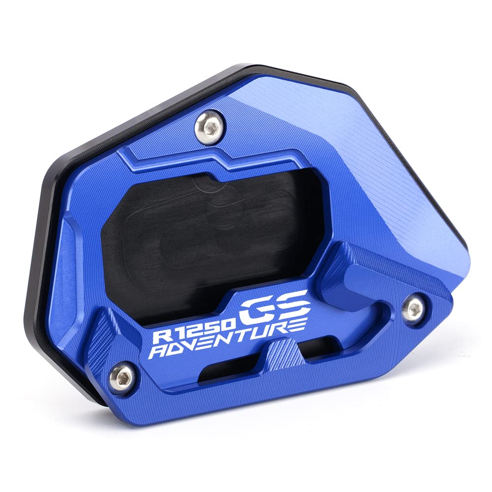 Modeer Per BMW R1250GS Adventure 2018-2023 (Non per veicoli abbassati) Moto Supporto CNC Prolunga Piastra Cavalletto Cavalletto Laterale Pad r 1250 gs adv r1250gsa Accessori (Blu)