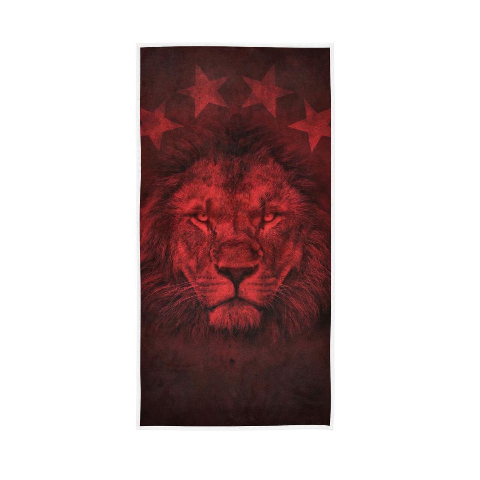 LSRCPD Lion Engraved On Finger Towels, 15 x 30 Inches Soft Hand Towel Spa Towels for Facials Bathroom Decorative Hand Towels