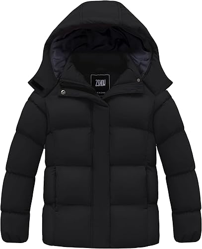 ZSHOW Girls' Lightweight Puffer Jacket Warm Hooded Winter Coat Quilted Outerwear Jacket