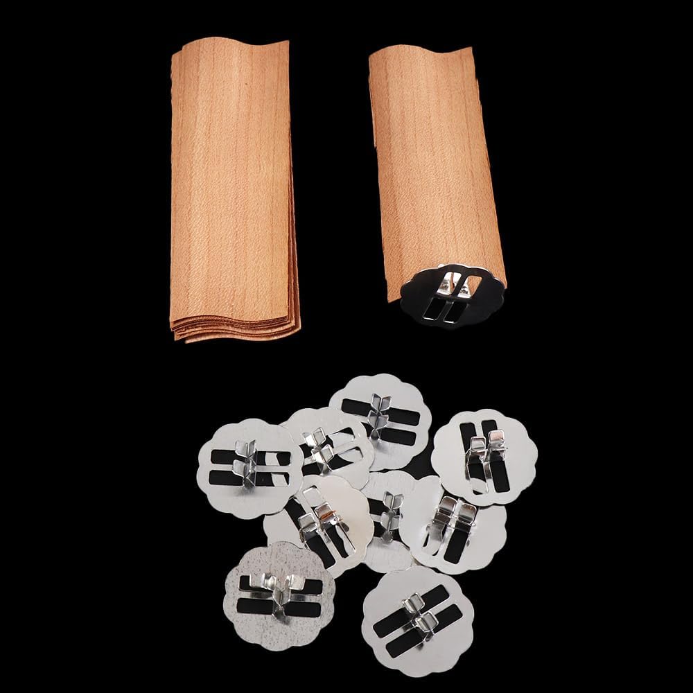 Vctitil 50 Set Wooden Candle Wicks with Base Holder S-Shaped Smokeless Candle Making Wicks Iron Stand Candle Cores,3.14 X 1.18 inch