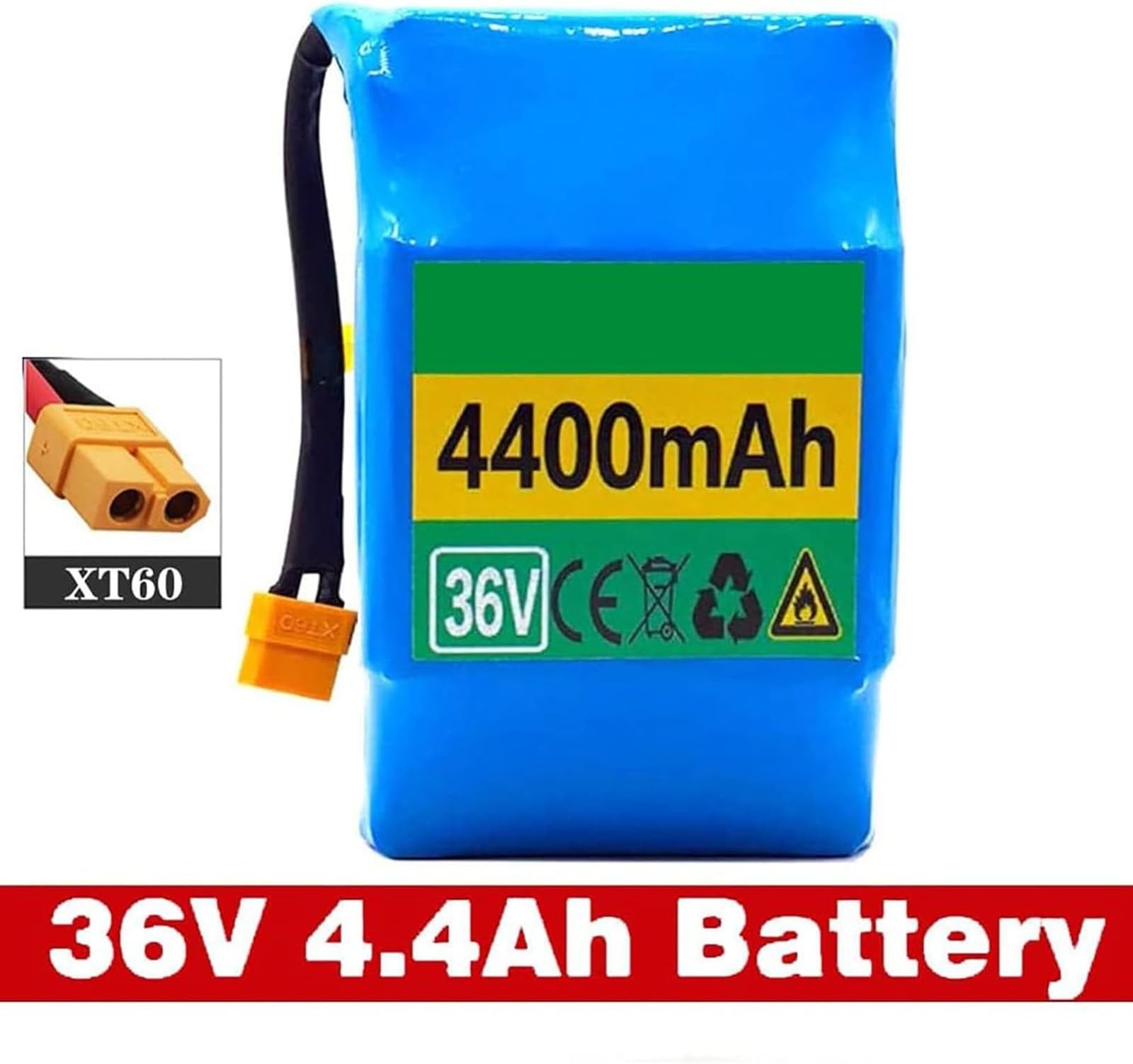 Batterie Lithium-ION 36 V 4400 mAh pour Hoverboard, 36 V 10S2P 4,4 Ah, pour vélo électrique, Hoverboard, Trottinette XT60 Plug