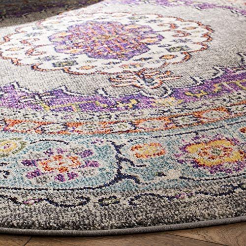 Tapete redondo SAFAVIEH 6'7" violeta/azul claro miniatura 5