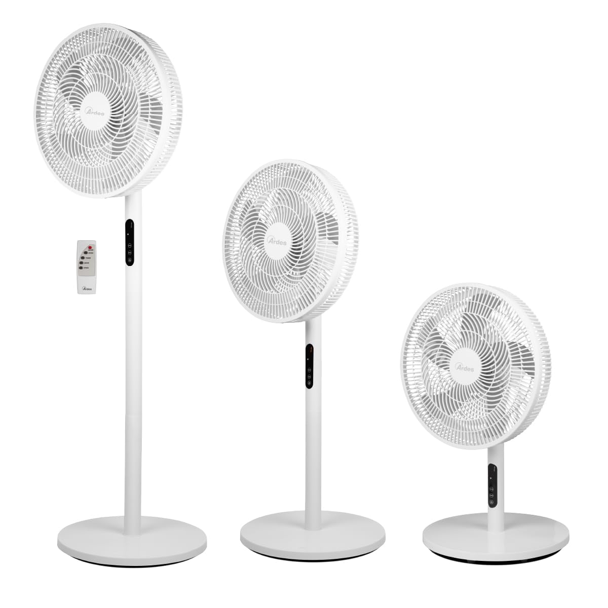 ARDES AIRE D AR5PR4005 Ventilateur 3 en 1 Ø40 cm 50 W avec télécommande, hauteur réglable 66–125 cm et minuterie 9 h