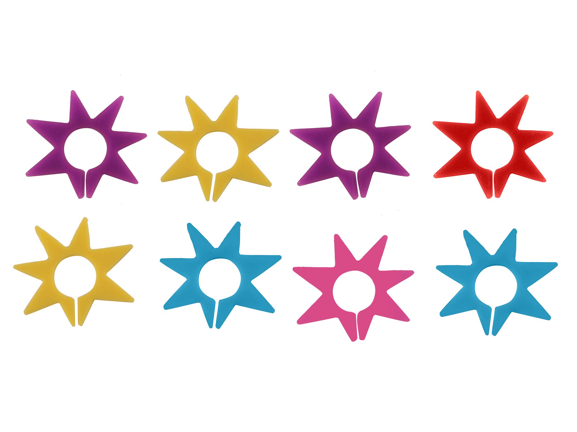 Okayji Silicone Wine Glass Markers Set of 8 Pieces, Star
