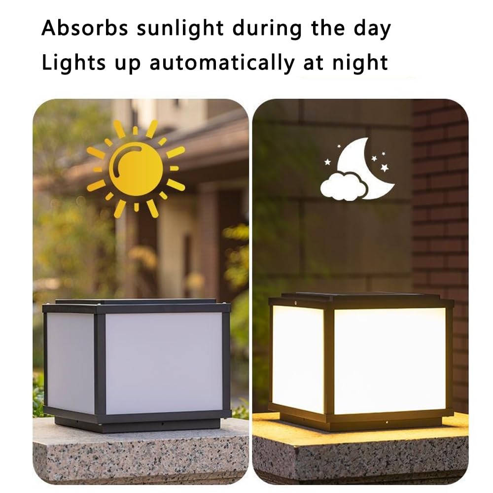 Lampione Solare A Colonna LED IP65 – Alluminio E Vetro, 8-12 Ore Di Luce, Per Giardino, Cancello E Vialetto (25-60 Cm)