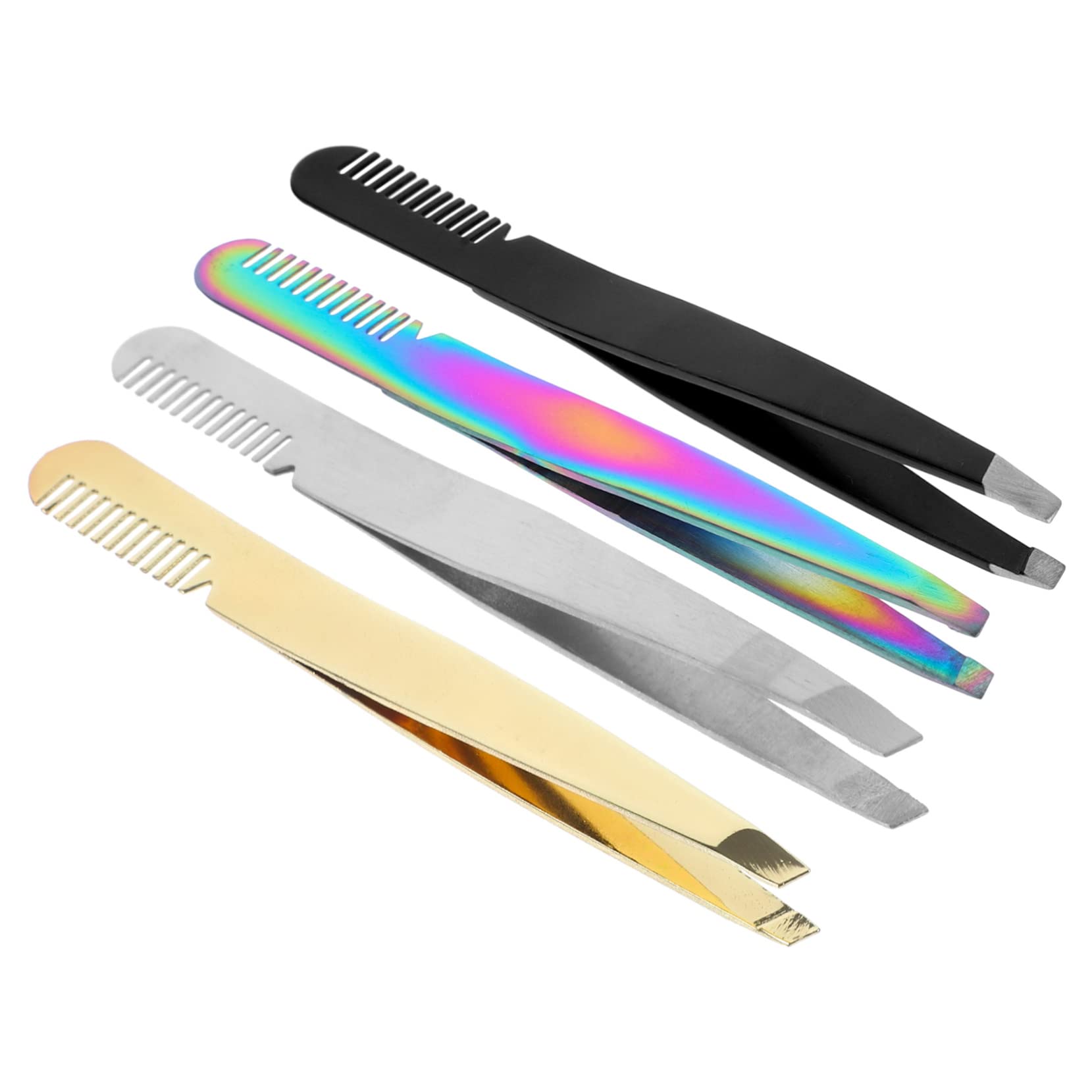 FRCOLOR 20pezzi Pinzette Per Sopracciglia Inossidabile Pinzette Professionali Per Donne Per Rimuovere Sottopelle e Schegge Kit Compatto e Leggero Per Viaggi e Regali