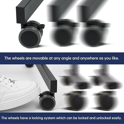 Miniatura 4 de Pizarra blanca magnética grande de borrado en seco  48 x 32 pulgadas, pizarra blanca de ajuste de altura de doble cara, caballete portátil móvil