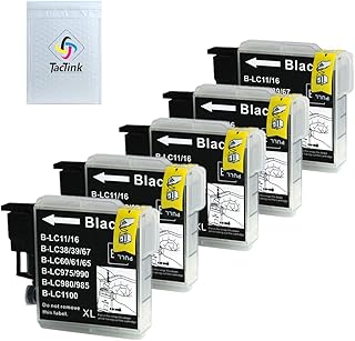 TacTink LC61BK Ink Cartridge Compatible for Brother LC61 LC65 XL LC-61 LC61BK, Work with Brother MFC-495CW MFC-490CW MFC-5895CW MFC-6490CW MFC-5490CW MFC-6890CDW (Black, 5-Pack)