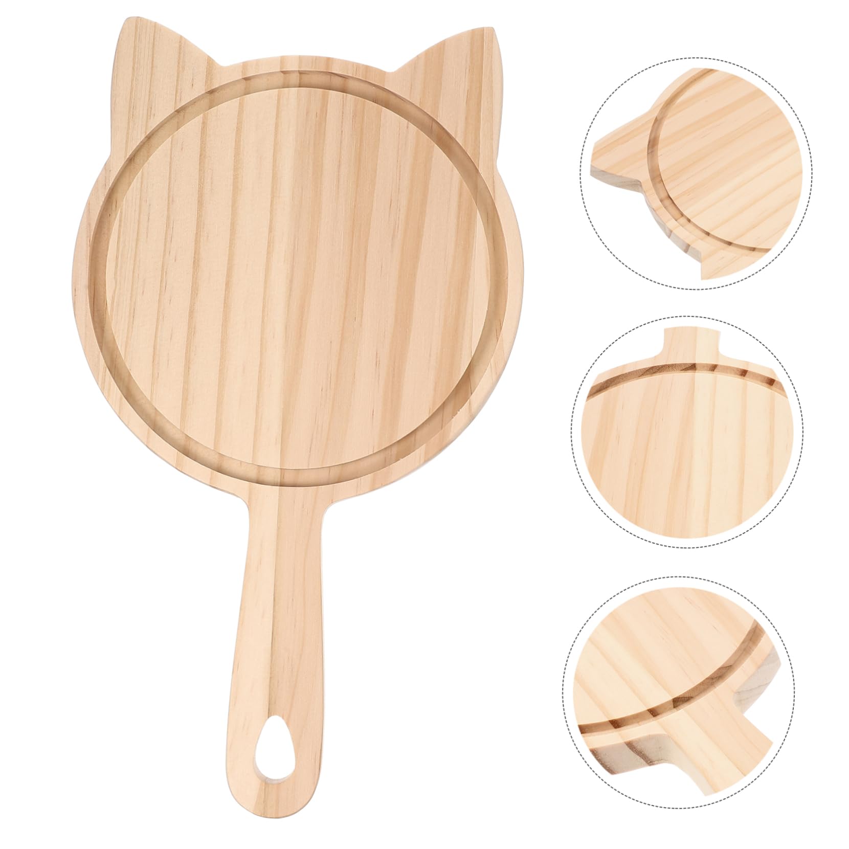 CIYODO Pizza Slider Paddle Round Serving Trays for Food Wooden Pizza Board Handle Multipurpose Food Serving Tray