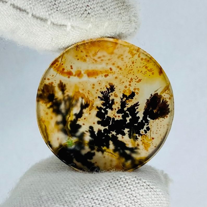 Agate Shajar naturelle ronde de 19mm pour fabriquer votre propre bague ou collier - 2