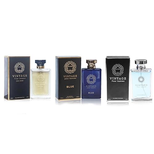 Miniatura 5 de META-BOSEM Vintage Pour Homme Colección de colonia para hombre (azul+Pour Homme+Oud Noir), Eau de Parfum Natural Spray  Woody Fresh Scents  Set de