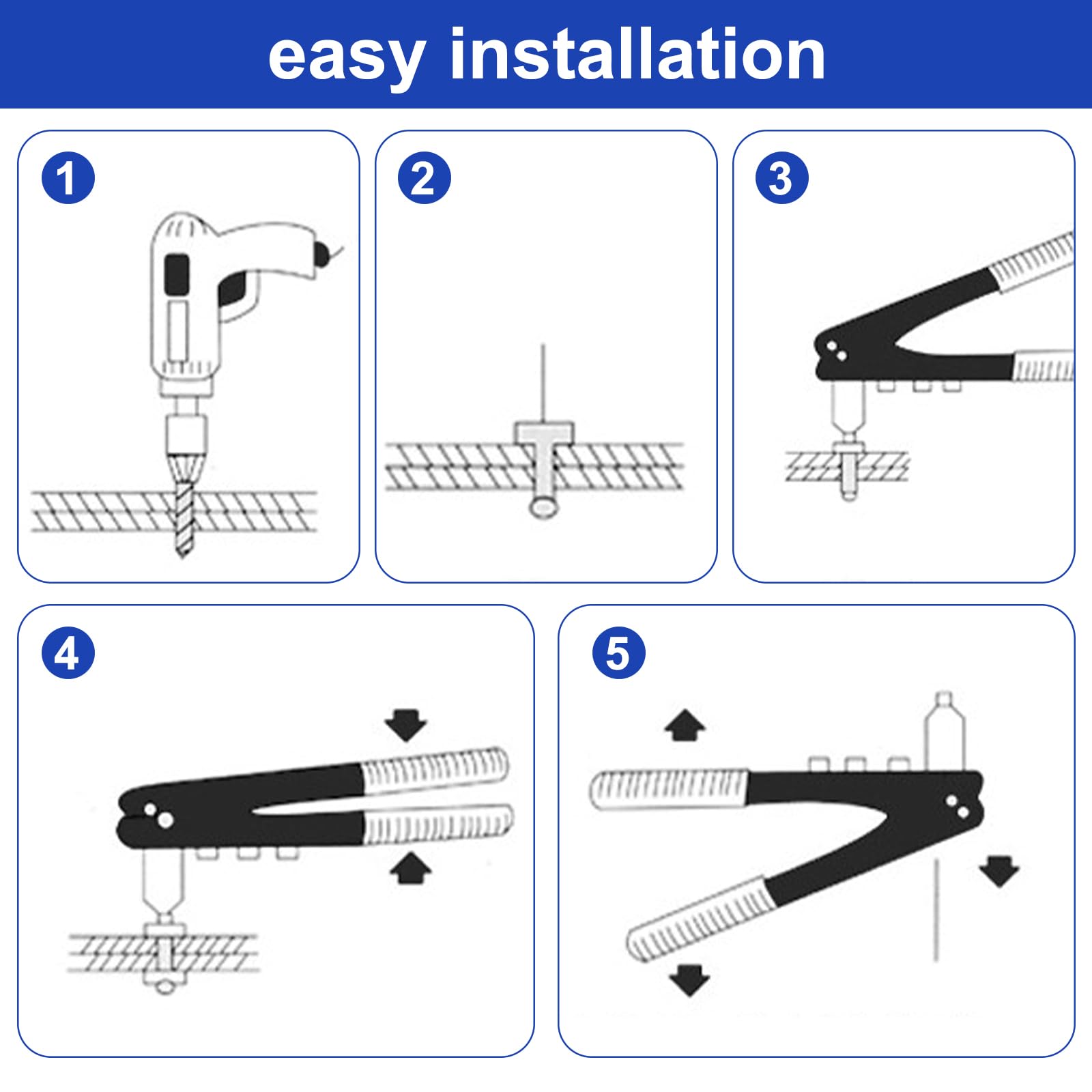 Set Rivetti In Alluminio - 88 Pezzi Per Rivettatrice, 3.2-4.8 Mm - Foto 7