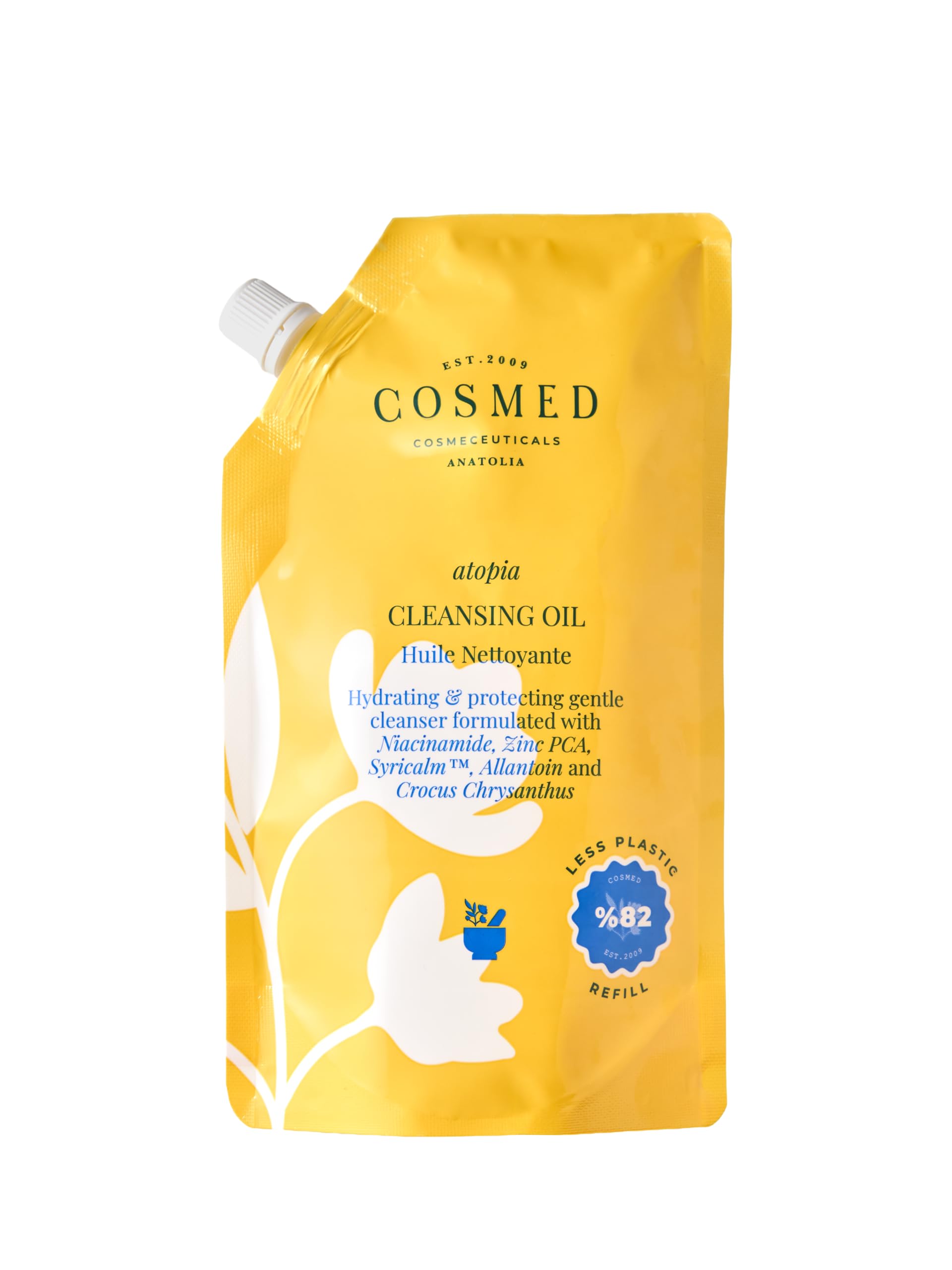 COSMED Cleansing Oil Refill, Yüz ve Vücut için Yağ Bazlı Temizleyici, 400 ml
