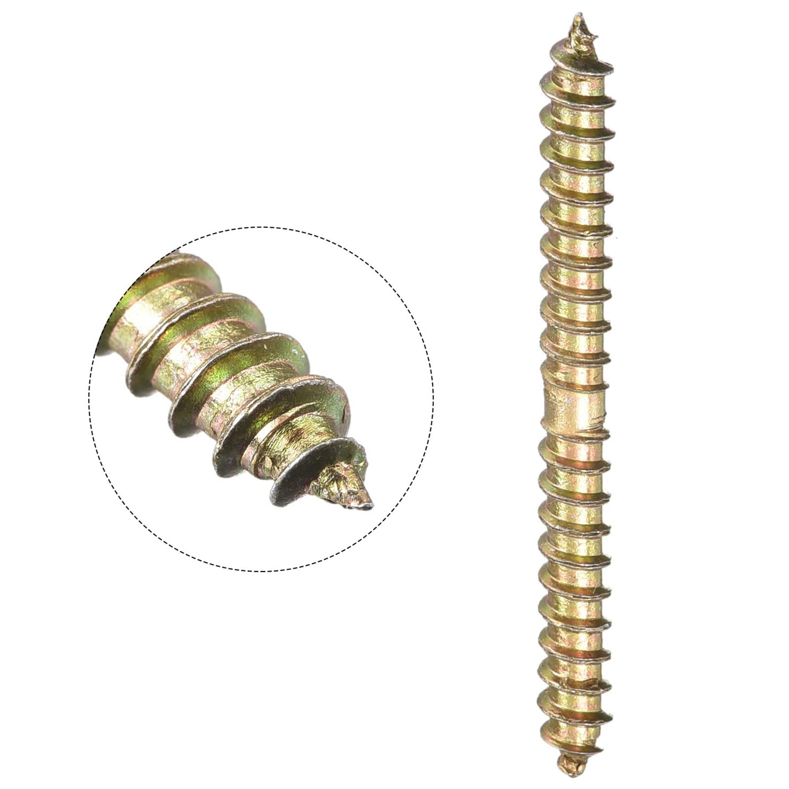 TOP-VIGOR 24Pcs Hanger Bolts, M4x40mm Double Ended Self-Tapping Thread Wood to Wood Dowel Screws, Double Ended Dowel Screws - Image 4