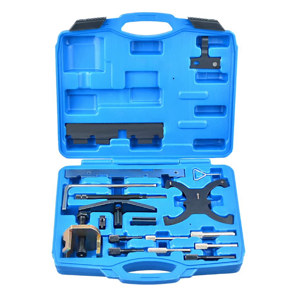 Zoomtools Engine Camshaft Adjustment Tool Kit Flywheel Locking Tool Compatible with Ford Fiesta Focus Volvo Mazda 1.4 1.6 1.8 2.0 Di/TDCi/TDDi ECOBOOST 1.6 Ti-VCT 1.5 1.6 Replaces 303-1097 303-1550