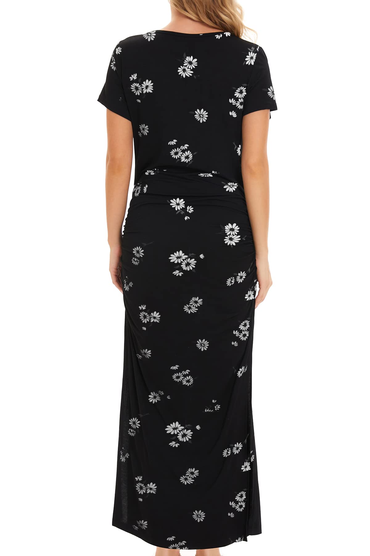 Smallshow Femme Longue Robe Grossesse Fente latérale Robes Maternité SVP121 M