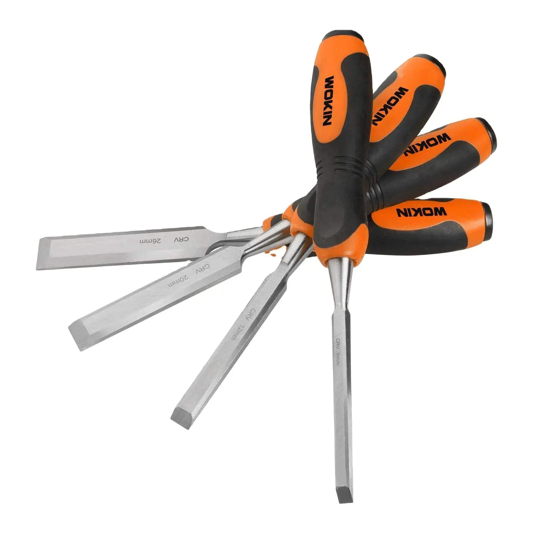Value Offer 4Pcs Wood Chisel Set(Industrial) 8-12-20-26MmOrange Black