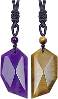 Vista 1 de EDEN'S CALL Natural Healing Crystal Stone Necklace for Women and Men Adjustable Faceted Quartz Stone Pendant Necklace for Reiki Balancing