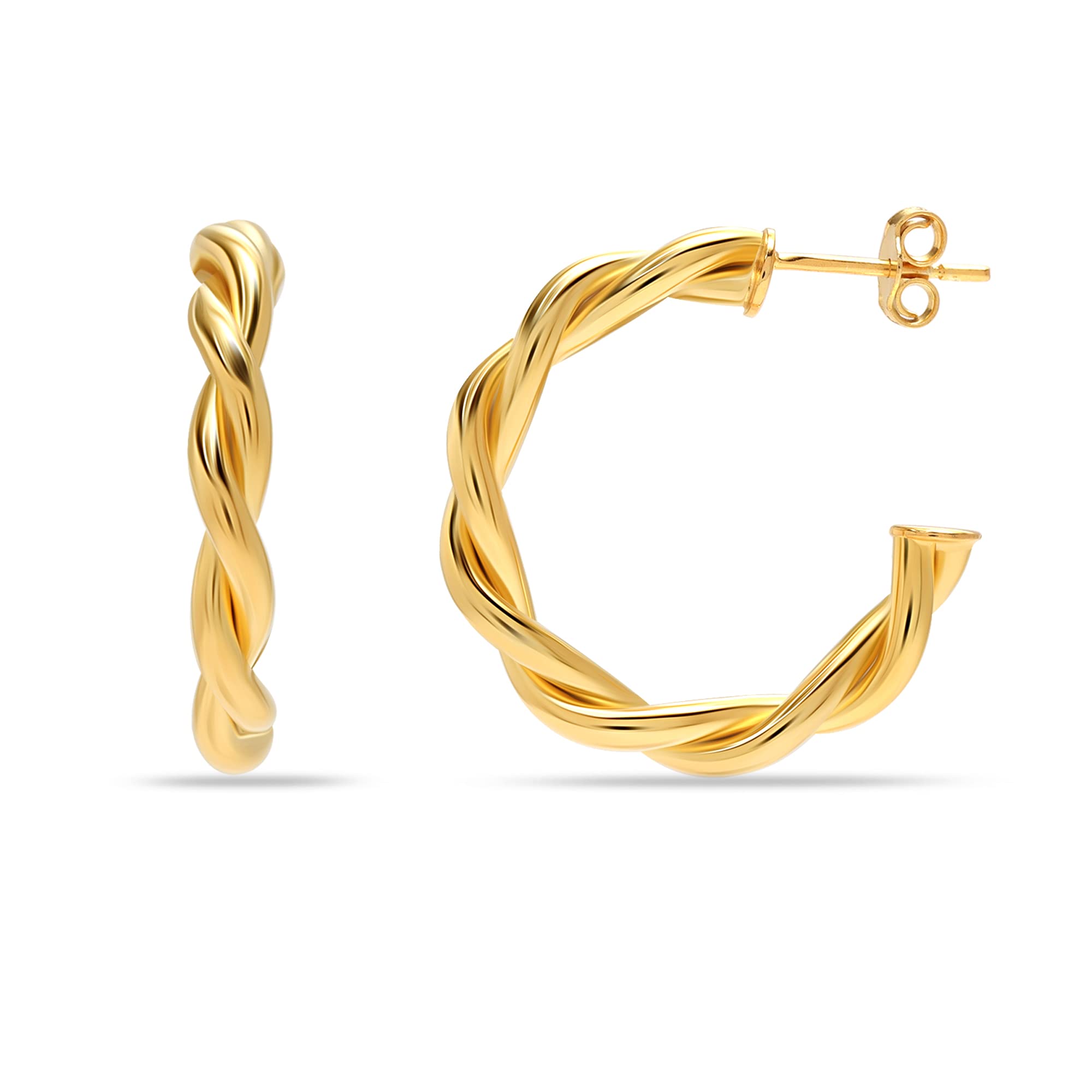 See full amazon price history chart for Amazon Brand - Nora Nico Gold Plated Twisted Small C Hoop Earrings for Women and Girls 25 MM Amazon Brand - Nora Nico Gold Plated Twisted Small C Hoop Earrings for Women and Girls 25 MM (B0BSNBJ769) Amazon Price History, Amazon Price Tracker