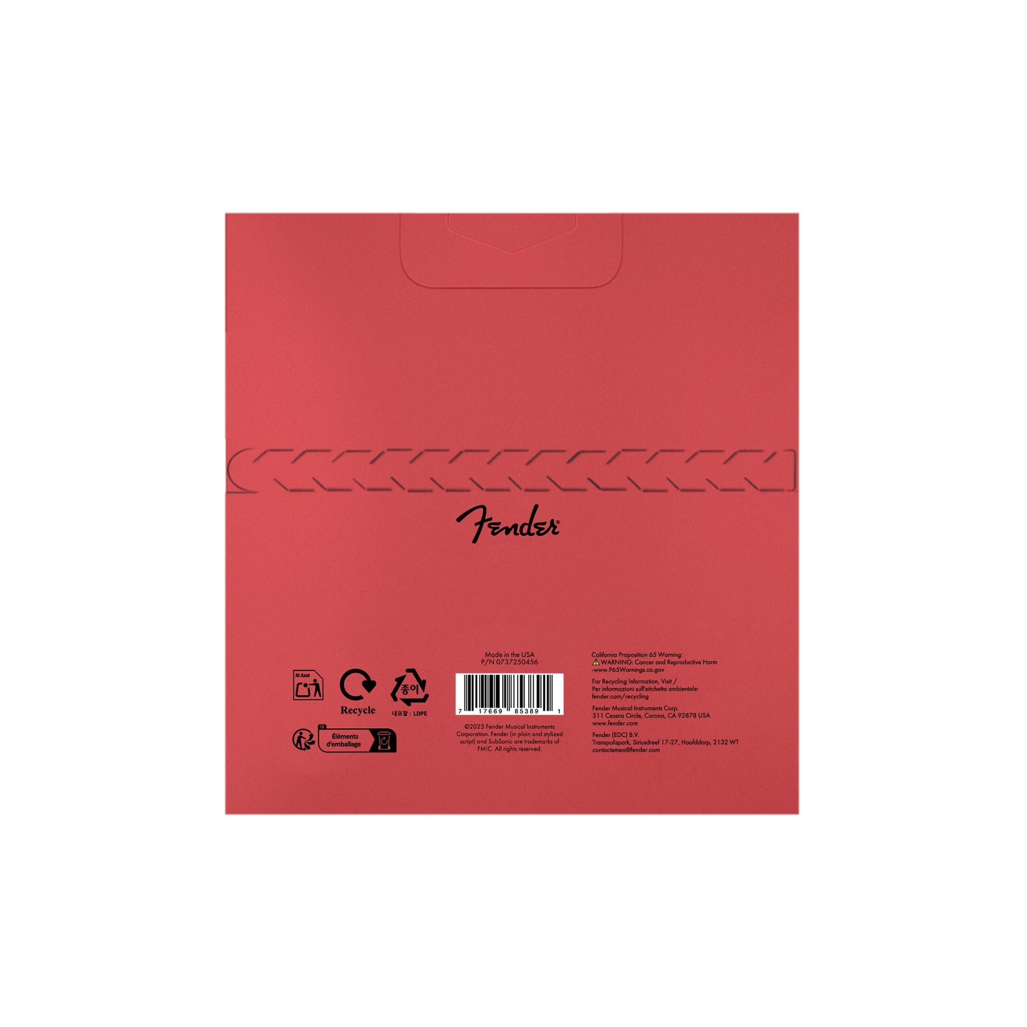 Fender 7250 Bass Strings, Nickel Plated Steel, Long Scale, 7250-5M .045-.125 Gauges, (5)
