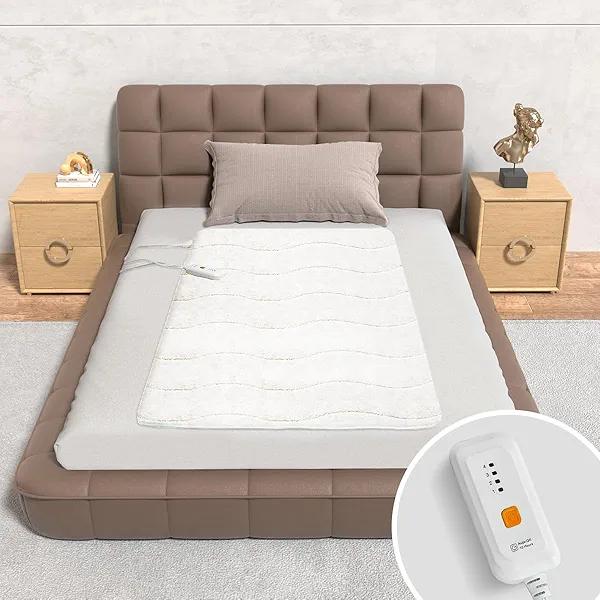 Templewet Heated Mattress Pad Mini Twin Size - Single Control Electric Mattress Pad with 4 Heat Settings & 10 Hour Auto Off, Fast Heating Bed Warmer Mattress Deep Pocket Machine Washable,31"x 55"