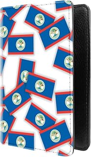 PU Leather Passport Holder Travel Wallet RFID Blocking Card Case Cover With Unique Pattern (Belize - pattern collage of flags with shadows £