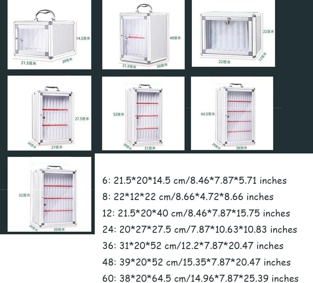 Management Storage Box Mobile Phone Cabinet Storage Safe Deposit Box Student Staff Transparent Wall-Mounted Storage Box with Lock,Silver-36