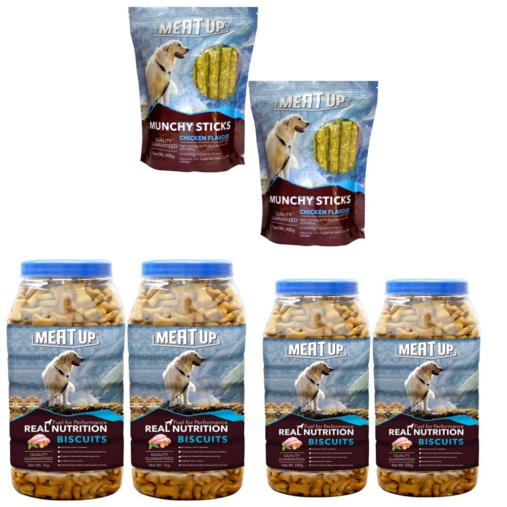 Meat Up Munchy Sticks, Chicken Flavour, Dog Treats, 400 g & Chicken Flavour, Real Chicken Biscuit, Dog Treats - 1kg Jar & Chicken Flavour, Real Chicken Biscuit, Dog Treats -500g Jar (B08L86W9XG) Amazon Price History, Amazon Price Tracker