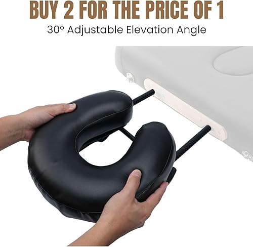 Miniatura 6 de Mesa de masaje con plataforma para reposacabezas de cuna facial, ajustable, duradera, juego 2 en 1