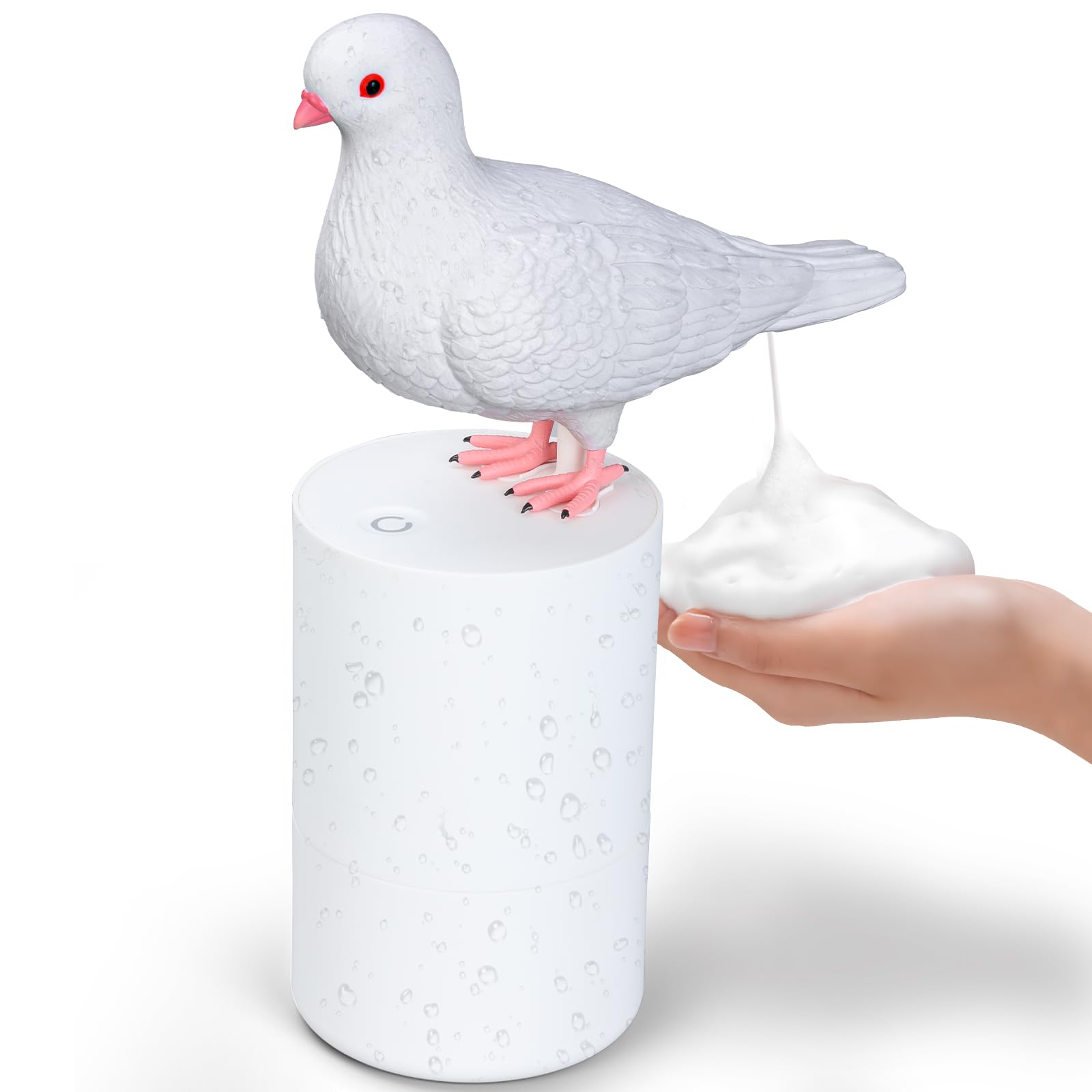 Pigeon Automatic Induction Foam Soap Dispenser, Touchless for Bathroom & Kitchen, Bird-Shaped Hand Soap Dispenser (White)