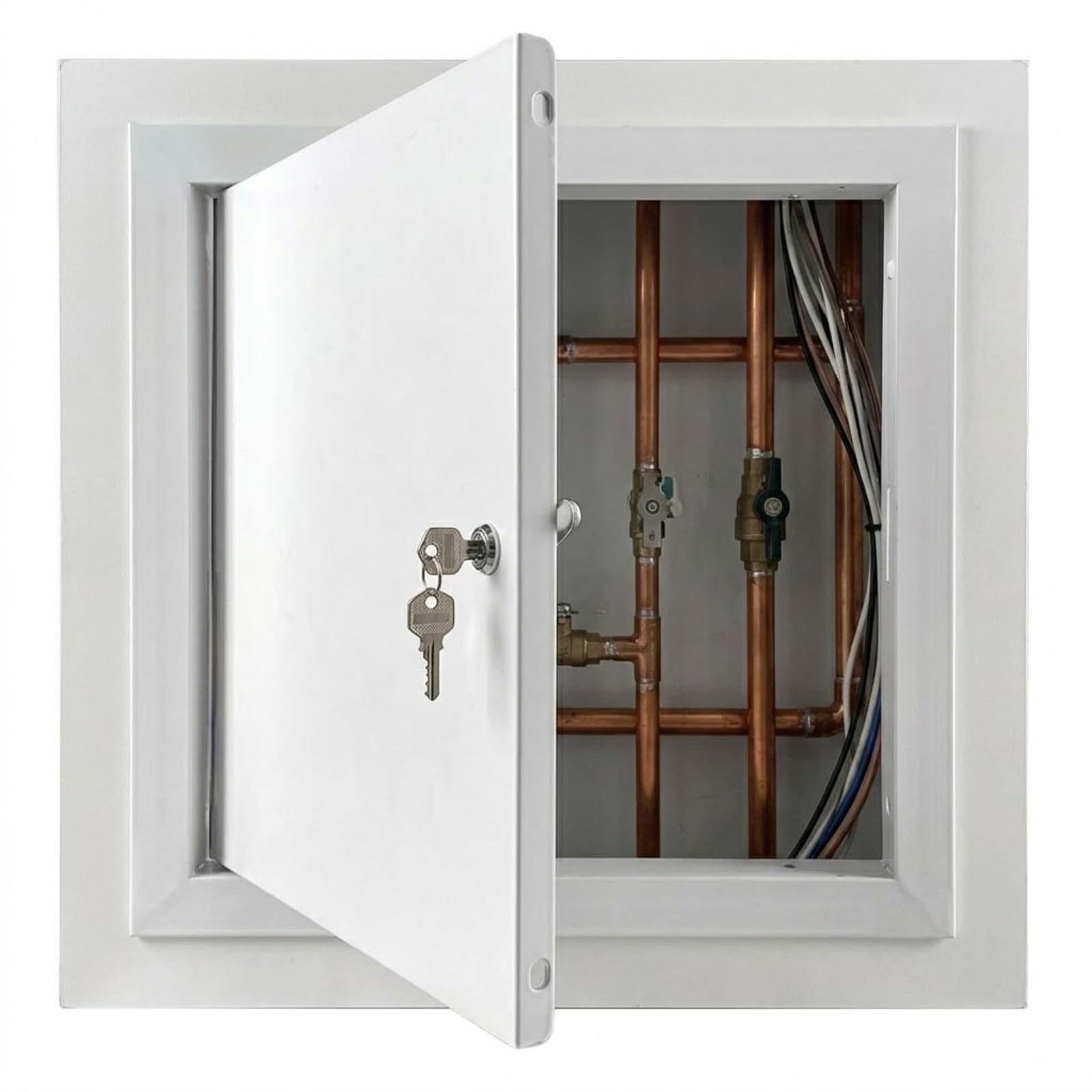 Yqyhnb White Access Panel 300X300mm Metal Inspection Hatch, Aluminium Lockable Access Door For Wall And Ceiling, Flush Fit Service Point Cover For Electrical And Plumbing(,70X80cm)