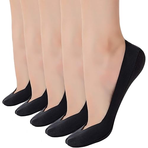 Womens No Show Thin Socks Cotton Nylon Low Cut Liner Non Slip hidden Invisible Socks for Flats Sneaker 4-6 pack